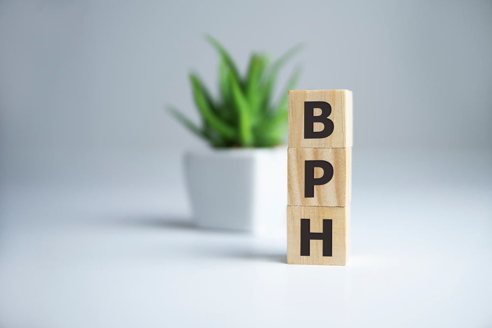 BPH Benign Prostatic Hyperplasia word made with building blocks, BPH word as medical concept.