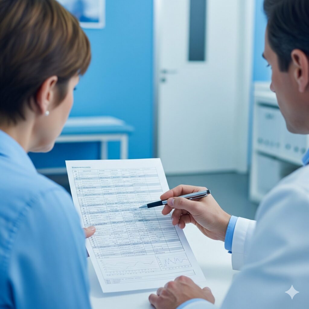 customplan Urologists in Orange County CA a doctor reviewing a patient chart