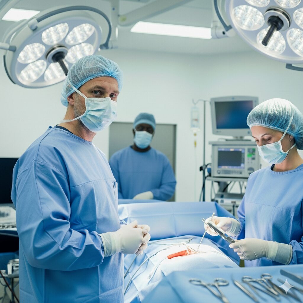 a doctor and assistant in the operating room